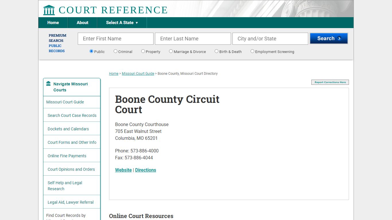 Boone County Circuit Court - Court Records Directory